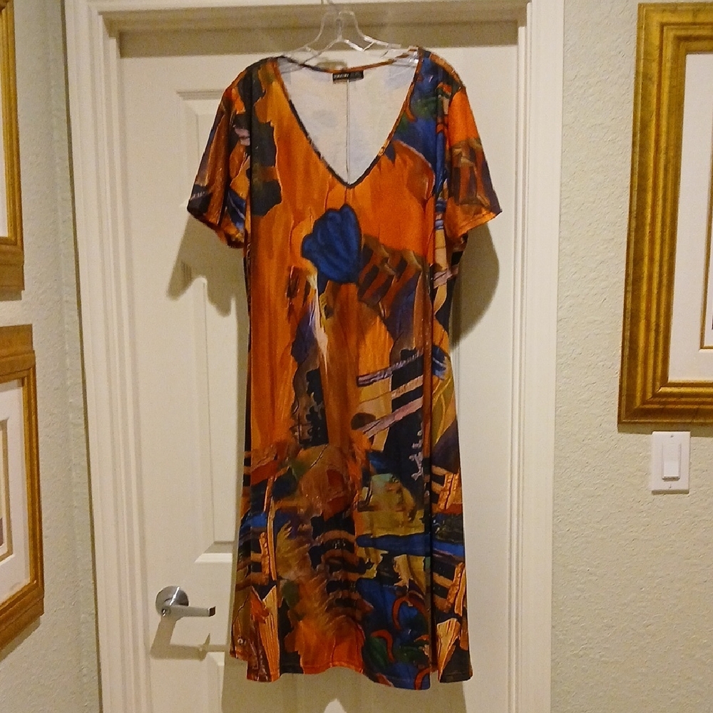 Colorful Abstract Print Dress Size 2-3X